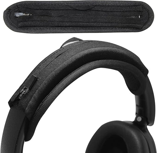 Adhiper Universal Headphone Headband Cover for Sony Beats Bose Soundcore HyperX ATH Skullcandy JBL Jabra, Headband Cover Cushion Protector for Sony XM5, XM6 & Skullcandy Crusher Evo & ANC 2 - Black