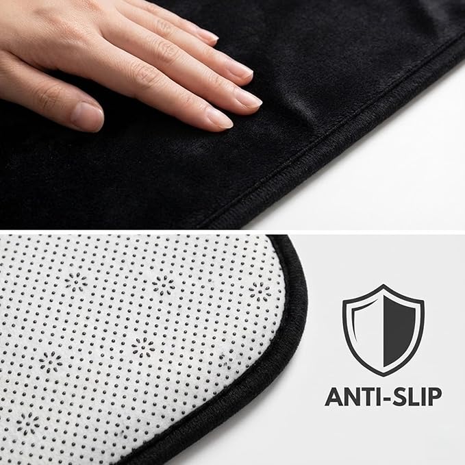 Black Get Naked Memory Foam Bath Mat 16x204 Inch, Funny Bathroom Rugs, Cute Dorm, Apartment Decor, Soft Non Slip Absorbent Mats for Shower, Vanity