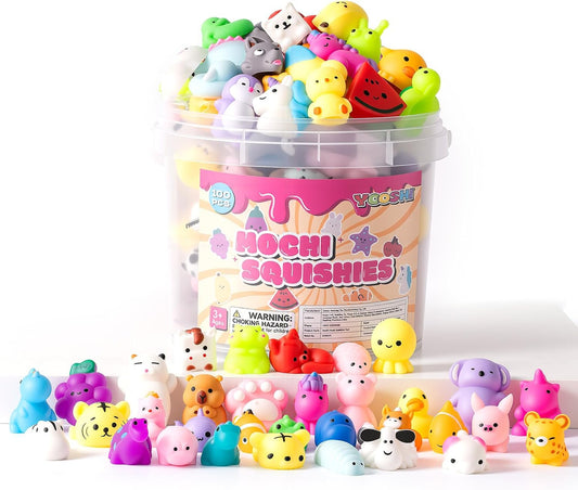 Skiennix 25 Pcs Mochi Squishy Toys - Kawaii Animal Stress Relief Mini Toys for Kids | Perfect Party Favors & Goodie Bag Fillers