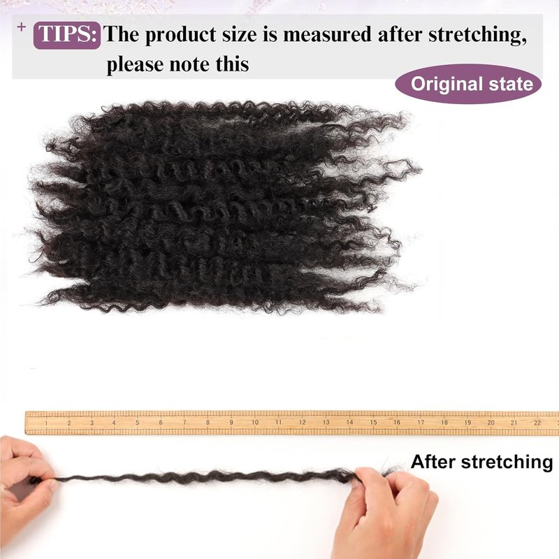 Brown Afro Kinky Bulk Human Hair - 16 Inch 50g for Micro Locs & Mini Kinky Twist Braids | Dreadlock Extensions, Can Be Dyed