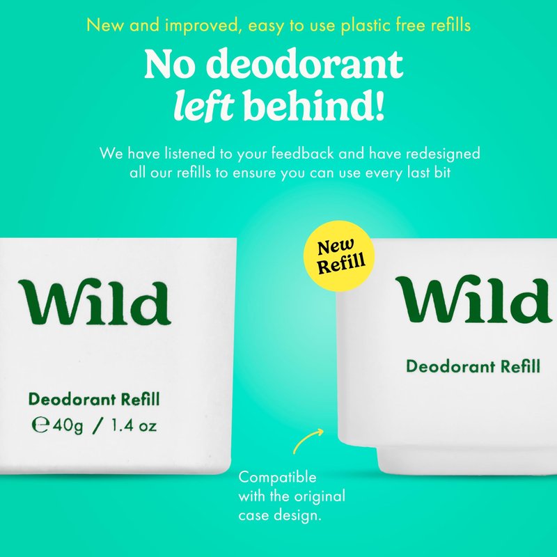 Wild Aluminum Free Refillable Deodorant Variety Pack for Men & Women - 98% Natural Ingredients - Includes Fresh Cotton & Sea Salt, Cherry Blossom, Coconut & Vanilla Scents - Long Lasting Protection