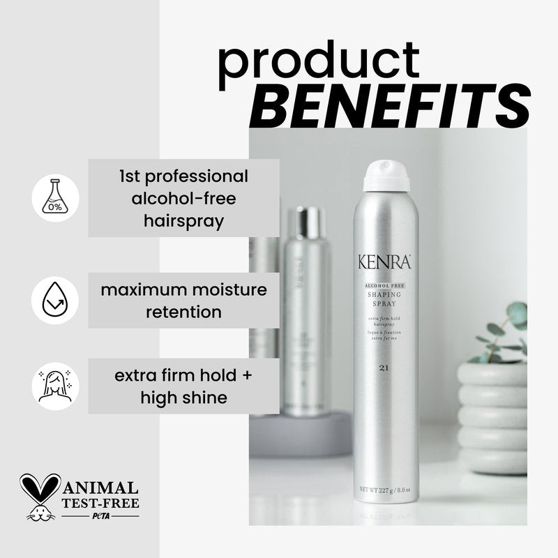 Kenra Professional Shaping Spray 21 | Alcohol Free Hairspray | All Hair Types | 8 Ounce (Pack of 1)