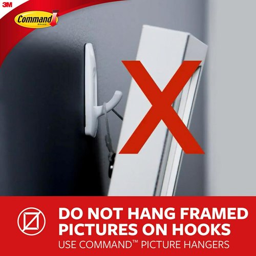 Command Bathroom Hook - Water-Resistant Strips for Damage-Free Organization | 1 Hook, 2 Strips