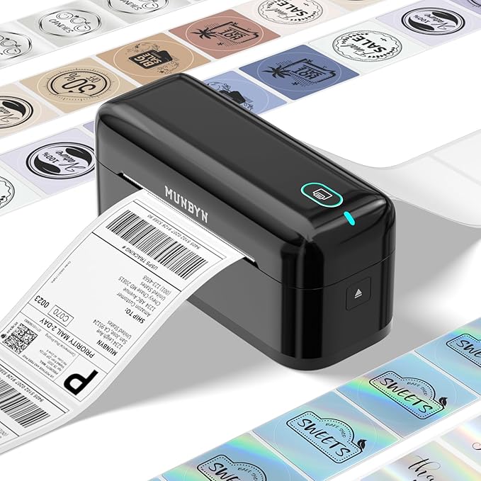 MUNBYN Bluetooth Thermal Label Printer RealWriter RW402B, 4x6 Shipping Label Printer for Small Business, Compatible with Android, iPhone and Windows, Mac, Chromebook