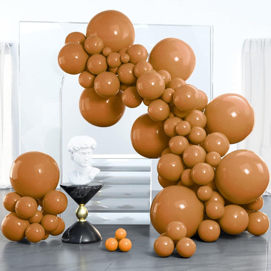 PartyWoo Light Brown Balloons - 100 Pcs Latex Balloon Arch Kit | Various Sizes for Birthday & Wedding Decor