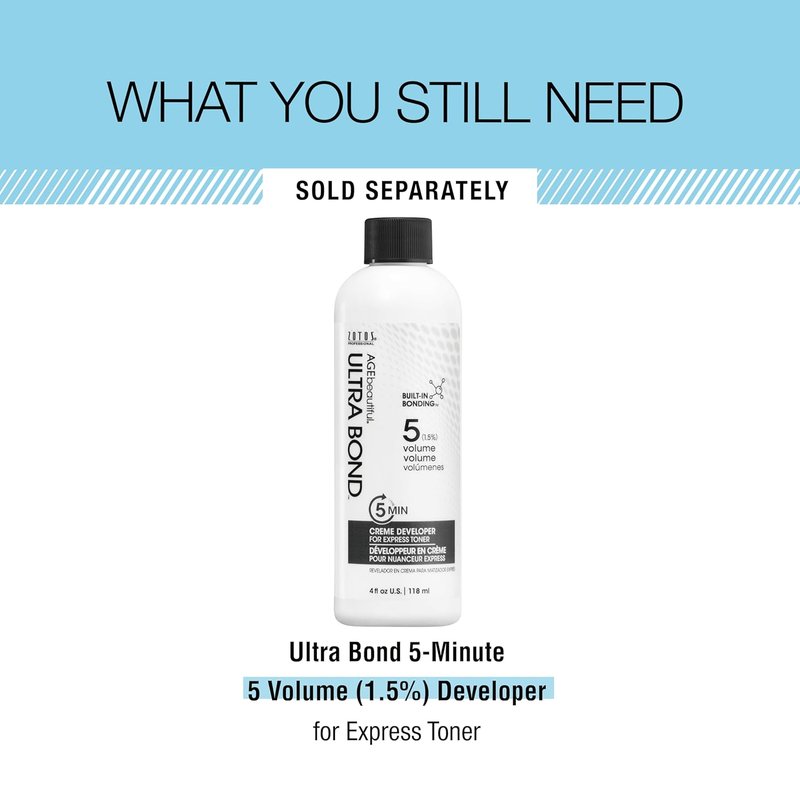 AGE Beautiful Demi Liqui-Creme 5-Minute Express Toner - Enhance Gray Hair, Nourishing Formula for Custom Shades | Ammonia Free