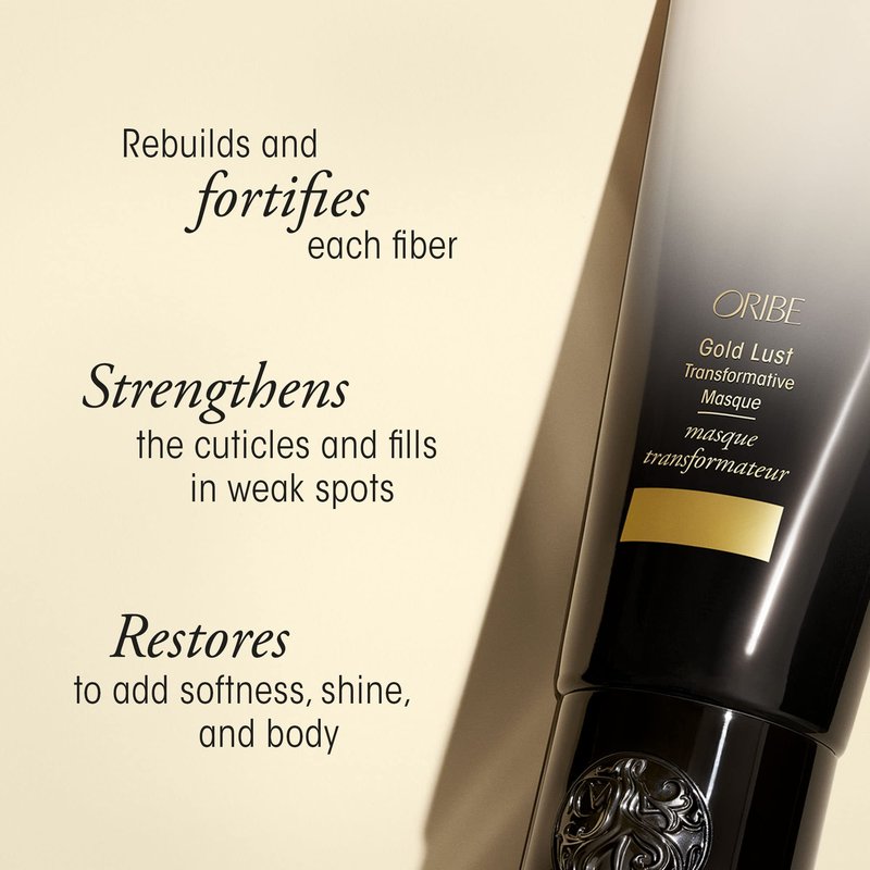 Oribe Gold Lust Transformative Mask Travel Size - Strengthens & Repairs Damage - Adds Softness, Shine & Nourishes Dry Strands - With Biotin & Niacinamide - For Damaged Hair - 1.7 oz