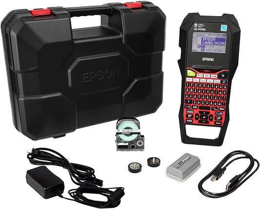 LABELWORKS Epson LW-PX700PCD Industrial Label Maker Kit - Complete Bundle with Accessories, Compatible with Large Variety of Tape Types, Portable Handheld Label Printer, Labels