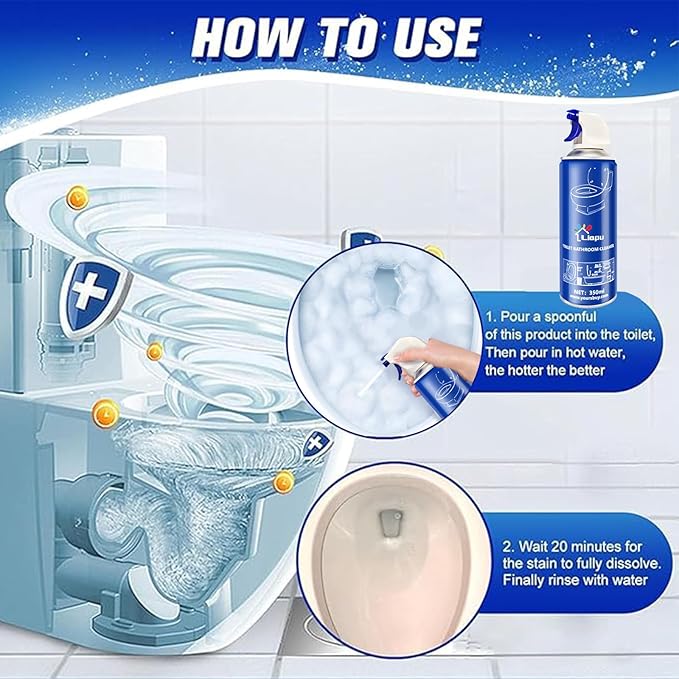 Powerful Toilet Bowl Cleaner – Rapid Stain Remover, Eliminates Limescale & Odors, Fresh Mint Scent, Eco-Friendly Formula, Safe for Pipes & Septic Tanks (1)
