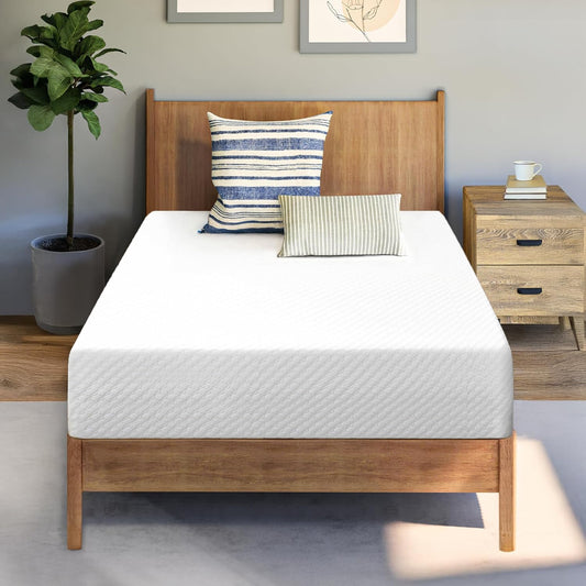 Neo Sleep 10 Inch Twin Cooling Gel Memory Foam Mattress - Medium Firm, Pressure Relief, CertiPUR-US Certified