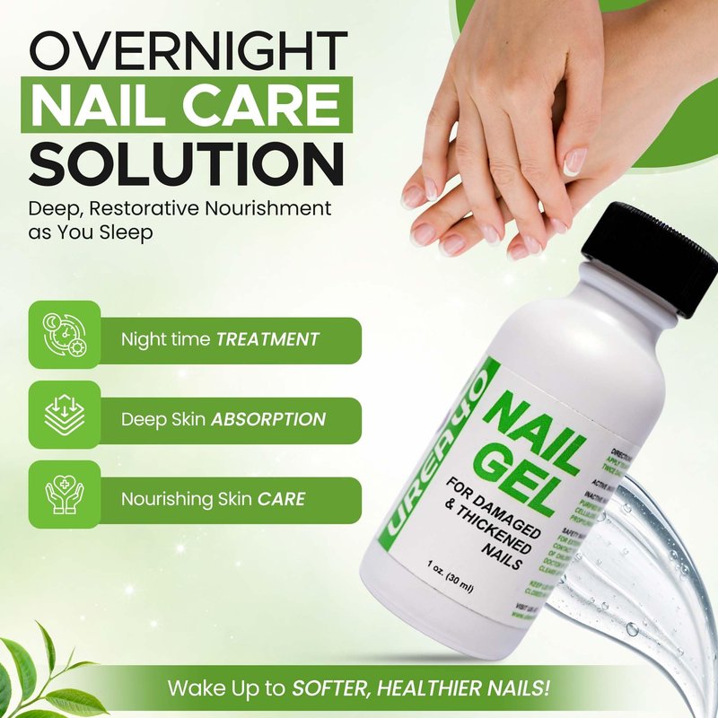 Urea Nail Gel - Softens Cracked Heel Calluses & Thick Toenails - Repairs Damaged, Yellow, Discolored Nails – Highly Effective & Quick-Dry Fingernails & Toenail Treatment (Urea 40%)