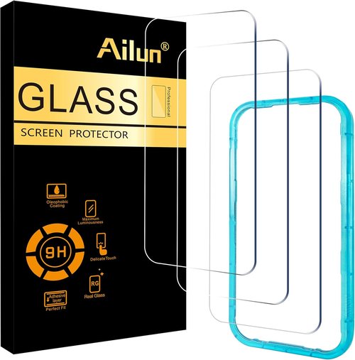 Ailun 3-Pack Tempered Glass Screen Protector for iPhone 17 Pro - Installation Frame Included | Case Friendly