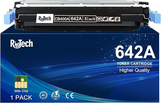 RitoTech 642A Black Toner Cartridge, Compatible for HP 642 A CB400A for HP Color LaserJet CP4005 Series CP4005DN CP4005N Printer, 1 Pack, Up to 7,500 Pages