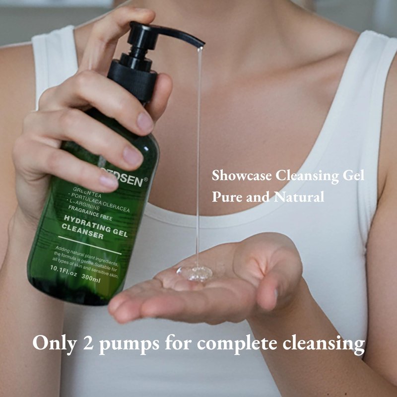 MISSEDSEN Hydrating Face Wash Foaming Facial Cleanser with Green Tea, Fragrance Free, For Normal to Dry, Sensitive, All Skin Types 10.1Fl oz