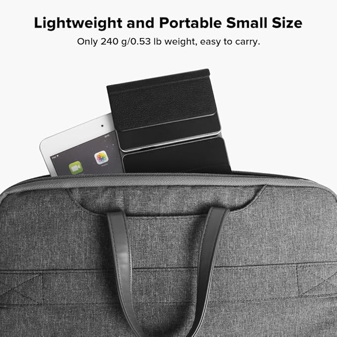 DELUX Tri-fold Keyboard with Touchpad and Numeric Keypad, 2.4G Wireless Bluetooth KBD, Rechargeable Portable Travel Folding Keyboard with PU Leather, Compatible for iOS/Android/Windows/Tablet (KF18)