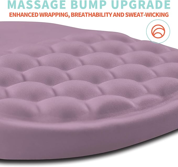 Kuosgm Ergonomic Mouse Pad Wrist Support with Memory Foam Massage Bulge, Carpal Tunnel Pain Relief Mousepad Wrist Rest for Mouse(12x8 inch, Purple)