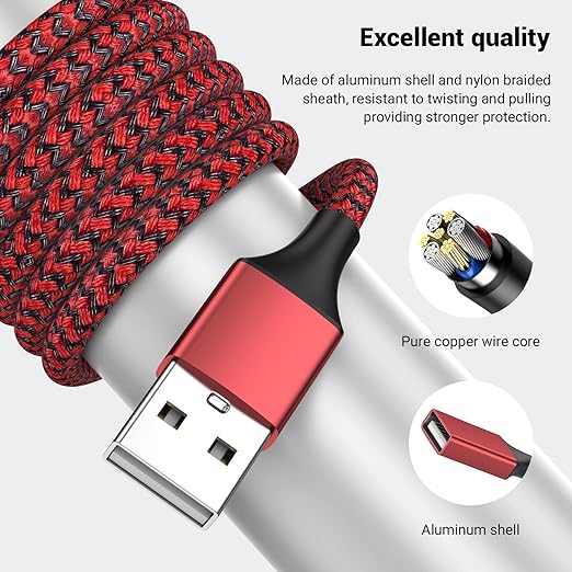 POHFP 1FT USB Splitter 3 in 1 Out, A Male to 3 Female Extension Cable, USB Y Splitter Support Charging and Data Transfer for TV/PC/Laptop/MacBook/Keyboard/ PS4/ PS5/ Flash Drive/LED Etc.(Red)