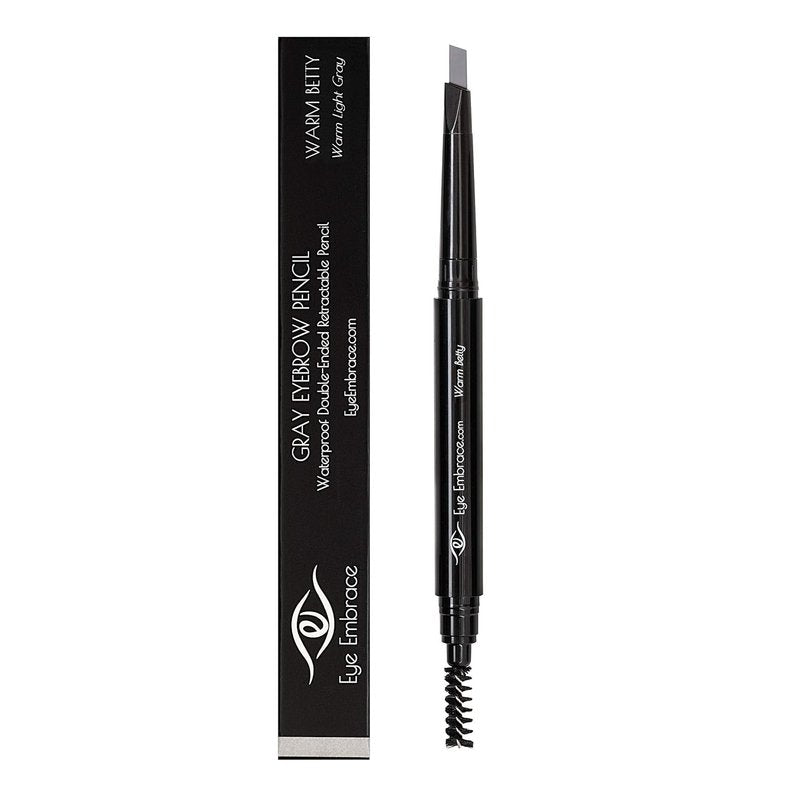 Eyebrow Pencils 4-Pack Bundle - Light & Medium Gray, Waterproof Double-Ended with Spoolie Brush