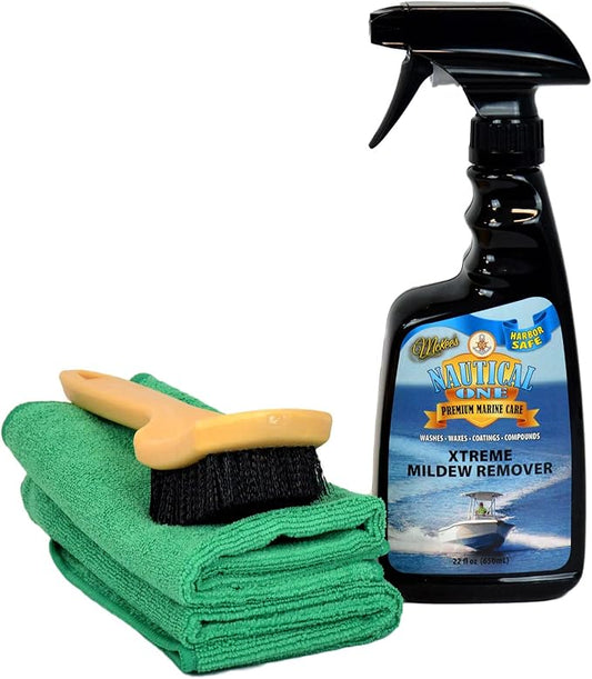 Nautical One Xtreme Grime Remover 4-Piece Kit | Gel Formula Rids Grime from Vinyl Surfaces, 22 oz.