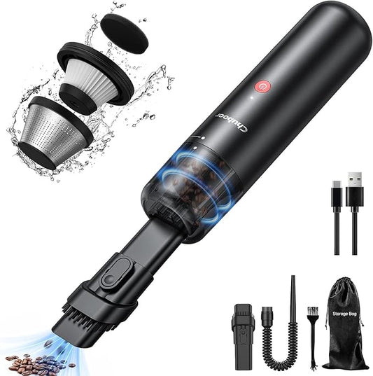 Chuboor Mini Vacuum, Powerful Cordless Rechargeable Hand Held Vacuum for Dust, Sand, Crumbs - Ultra-Light Portable for Home, Car - Black