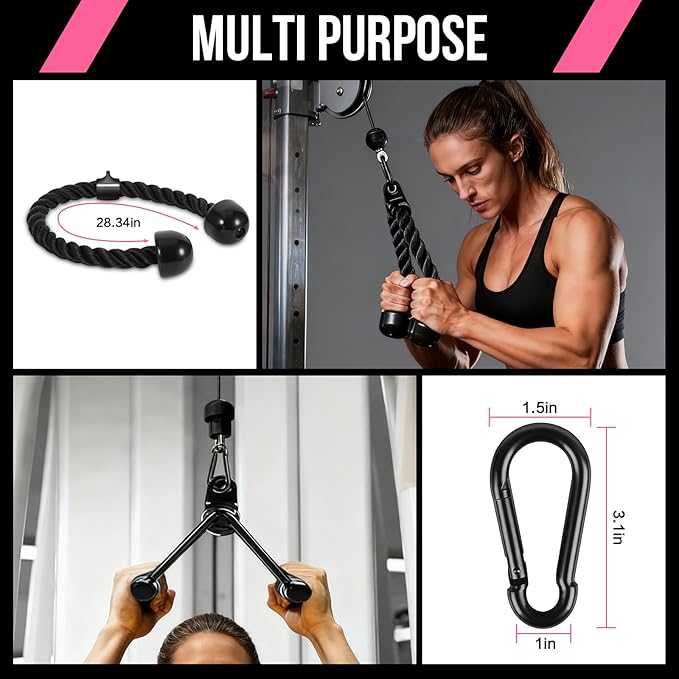 WNOEY LAT Pulldown Attachments, Cable Machine Attachment Gym Accessories, Cable Attachments for Gym, Home Gym Accessories
