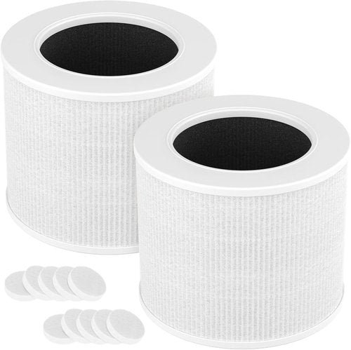 LEVOIT Core Mini Filter - 3-in-1 High-Efficiency Activated Carbon Replacement - 2-Pack