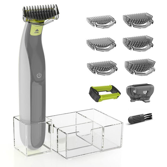 KIONCARE Guards Kit Plus for Philips Norelco OneBlade, 1-6mm Guide Combs, Replacement Body Comb, Protective Cap and Organizer Stand