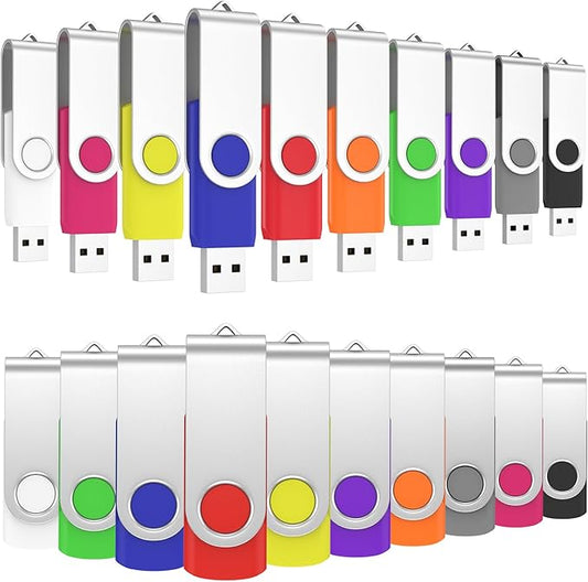 ABLAZE 128MB Flash Drive 500 Pack, USB 2.0 Memory Stick with Lanyards Swivel Thumb Drives Bulk Pendrive U Disk for Data Storage (Mixcolors)