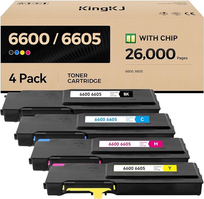 KingKJ 6600 6605 Toner Cartridge Set 4-Pack