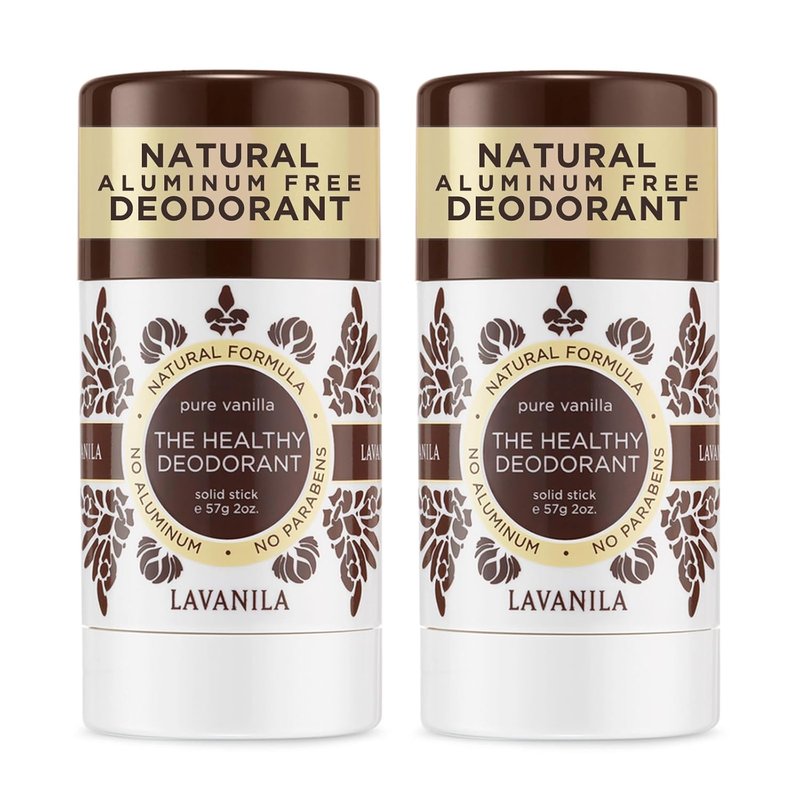 LAVANILA Pure Vanilla Natural Deodorant - Aluminum-Free Deodorant Stick with Tea Tree Oil | 2 Oz (2-Pack)