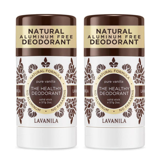 LAVANILA Pure Vanilla Natural Deodorant - Aluminum-Free Deodorant Stick with Tea Tree Oil | 2 Oz (2-Pack)