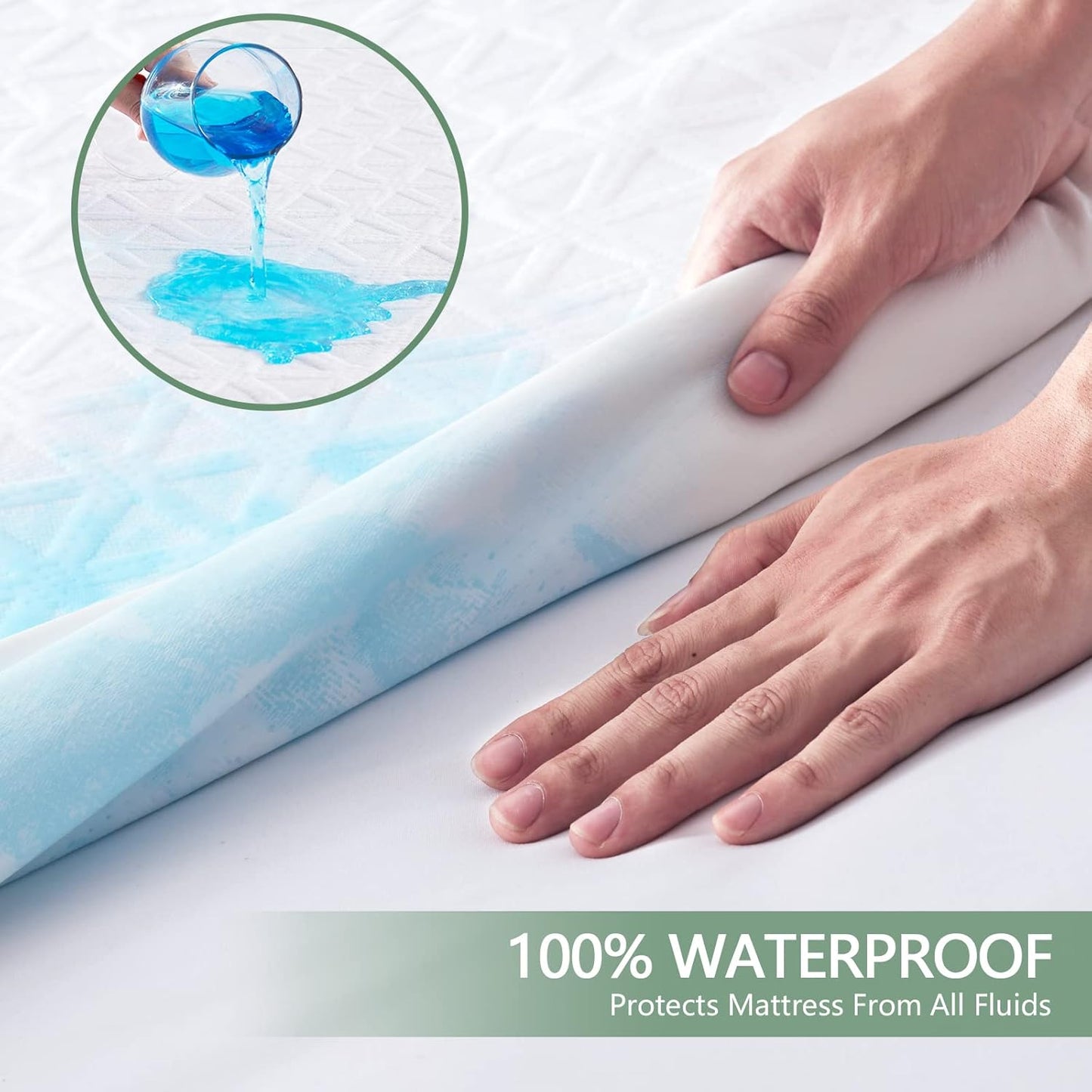 Skiennix Premium Waterproof Mattress Protector - Breathable Cooling Bed Cover | Queen Size, 8''-21'' Deep Pocket, Soft & Noiseless