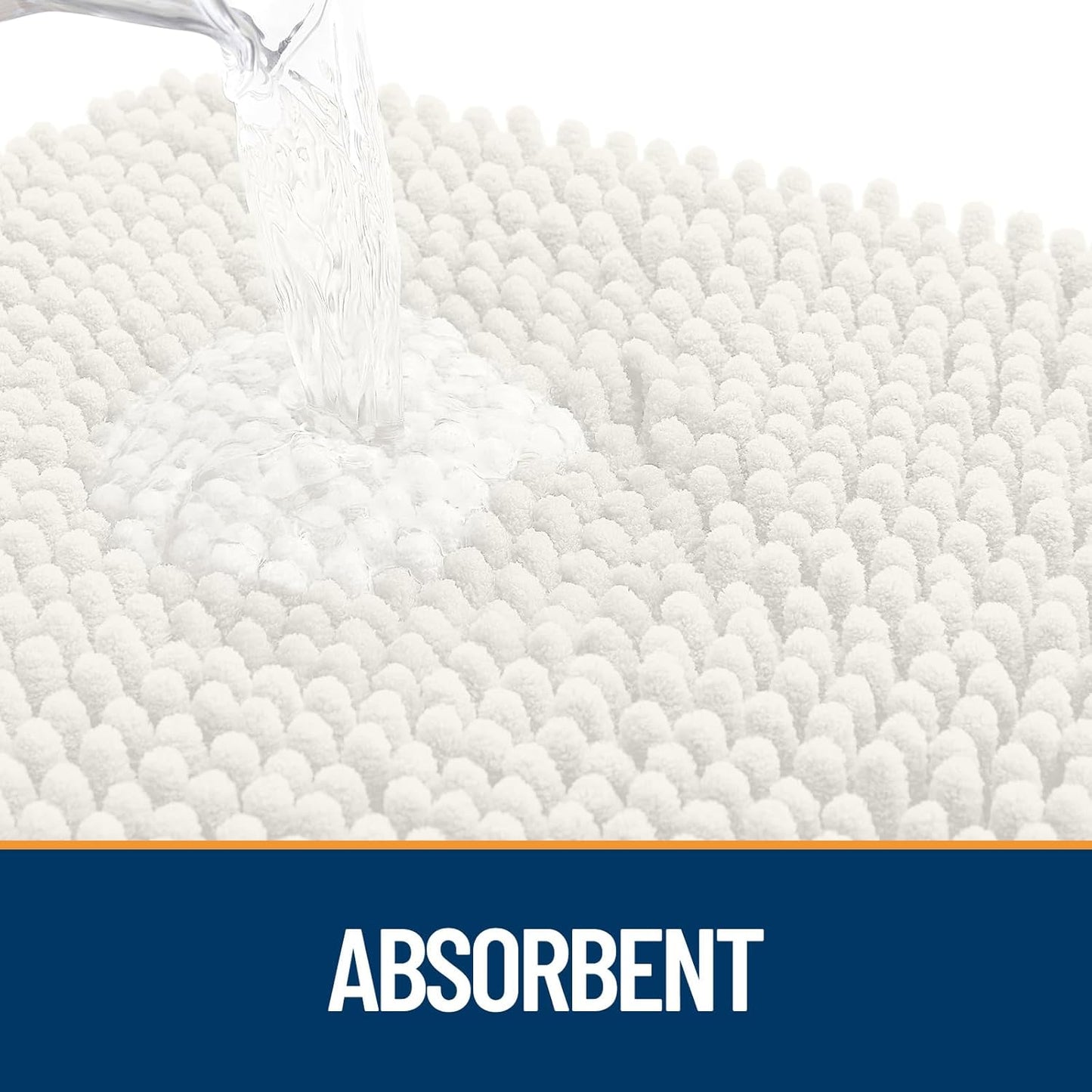 OLANLY Dog Door Mat - Absorbent Non-Slip Mud Mat for Indoor Use | 47x32, Quick Dry Chenille, Ivory