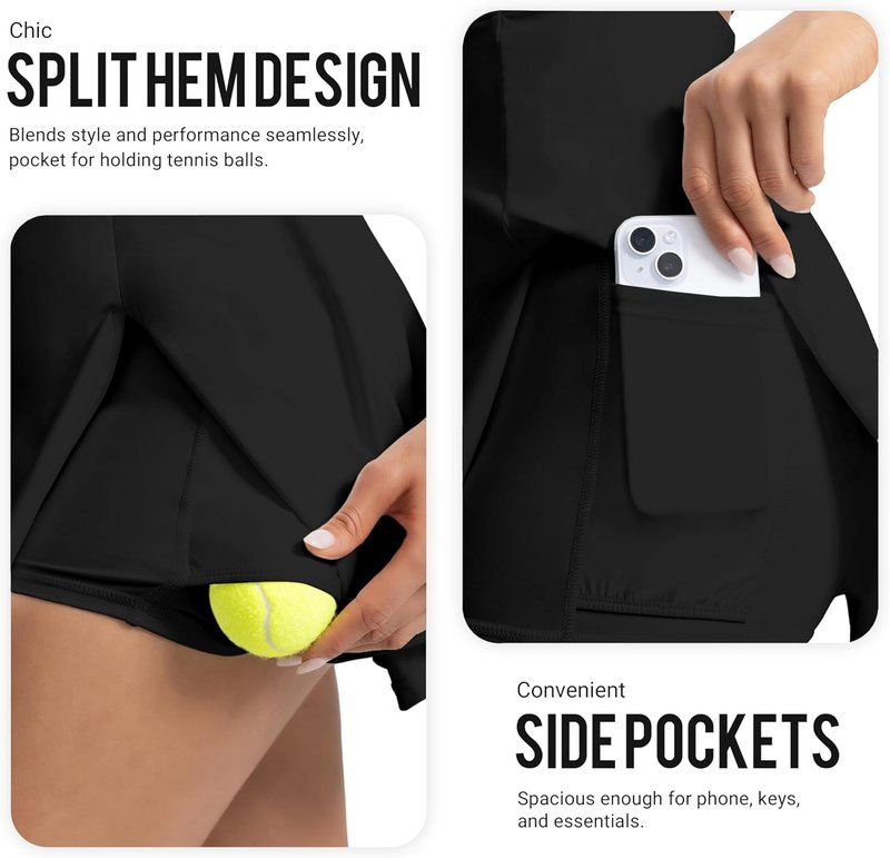 MIRITY Women's Tennis Dress | Activewear with Built-in Shorts, Pockets & Bra for Golf & Workouts