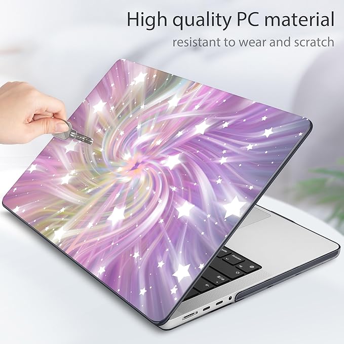 Tuiklol for MacBook Pro 14 Inch Case 2026 2025 2024 2023 2022 2021 Release M5/M4/M3/M2/M1 A2442 Pro/Max,Hard Shell Case with Screen Protector for Touch ID, Bright Abstract