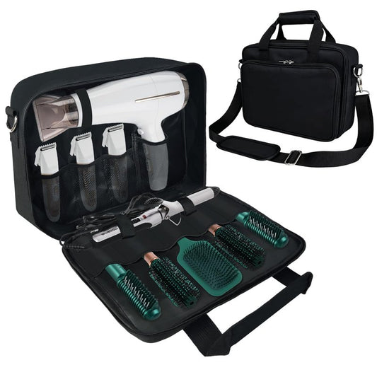 Jenlan Barber Tool Bag - 13.9x3.94x11.02in Travel Case for Hair Clippers & Trimmers, Portable Storage Organizer with Multiple Pockets for Combs, Razors & Barber Supplies(Soft-shell,ONLY BAG)