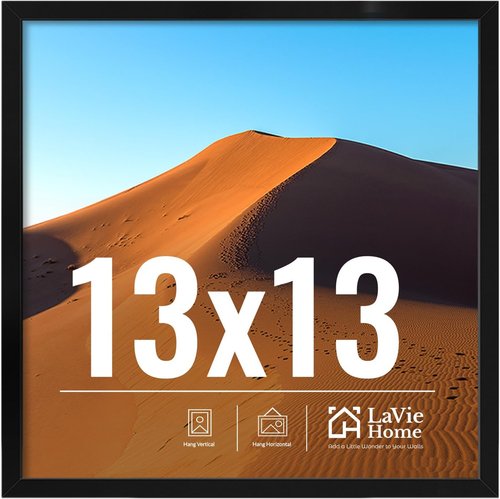 LaVie Home 13x13 Black Picture Frame - HD Plexiglas Wall Display for Vertical or Horizontal Use | Classic Collection