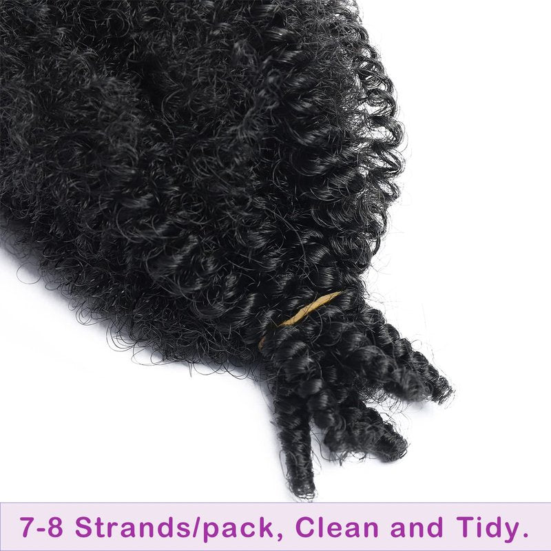 36 Inch Marley Hair Springy Afro Twist Hair 8 Packs Marley Twist Braiding Hair for Faux Locs Crochet Hair Pre Separated Spring Twist Hair Synthetic Hair Extensions(36 Inch, 1B)