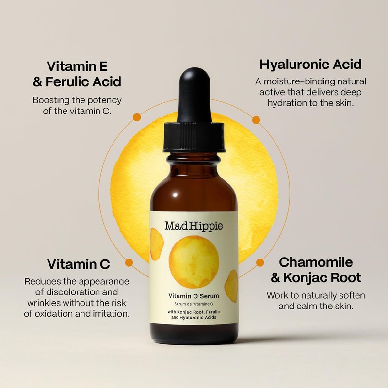Mad Hippie Skin Brightening Kit – Vitamin C Serum, AHA Exfoliating Peel + Triple C Night Cream, Travel Essentials