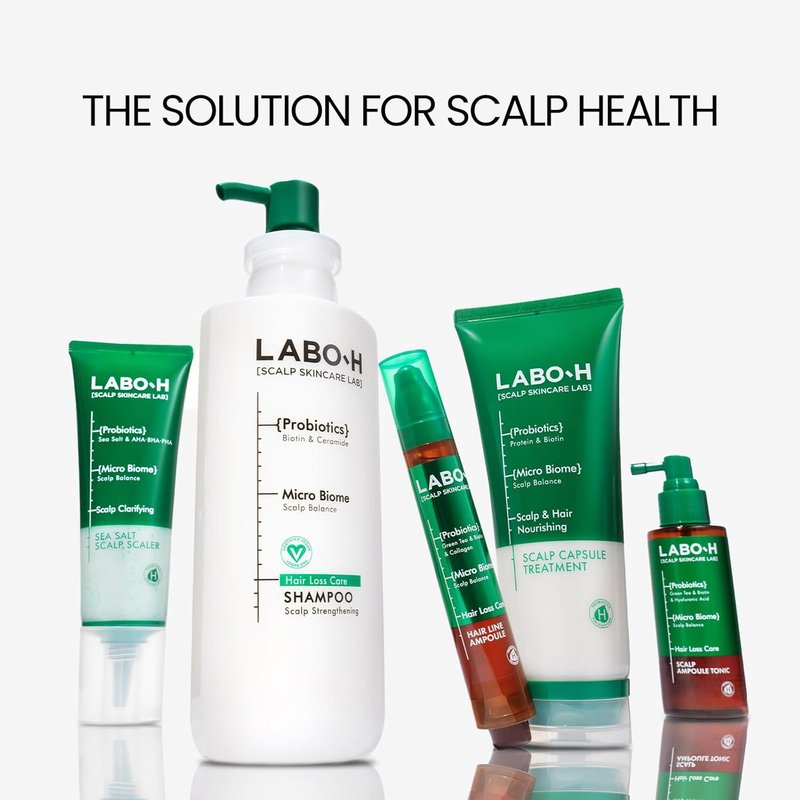 LABO.H Scalp Strengthening Scrub - Korean Clarifying Shampoo for Hair Growth | Vegan Rosemary & Sea Salt Exfoliator, 7.33 Fl Oz
