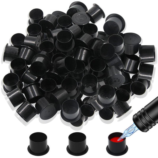 Tattoo Ink Caps Cups Large - Autdor 1000Pcs Tattoo Caps Cups with Base Disposable Pigment Cups Microblading Makeup Tattoo Ink Cups with Base Pigment Ink Caps 17mm Large for Tattoo Supplies