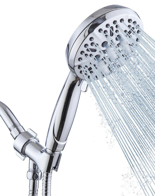 Shower Head with Handheld High Pressure-Full Body Coverage Powerful Rain Showerhead Extra 60" Long Hose and Adjustable Brass Joint Holder- The Perfect Detachable Heads for Bathroom Upgrade
