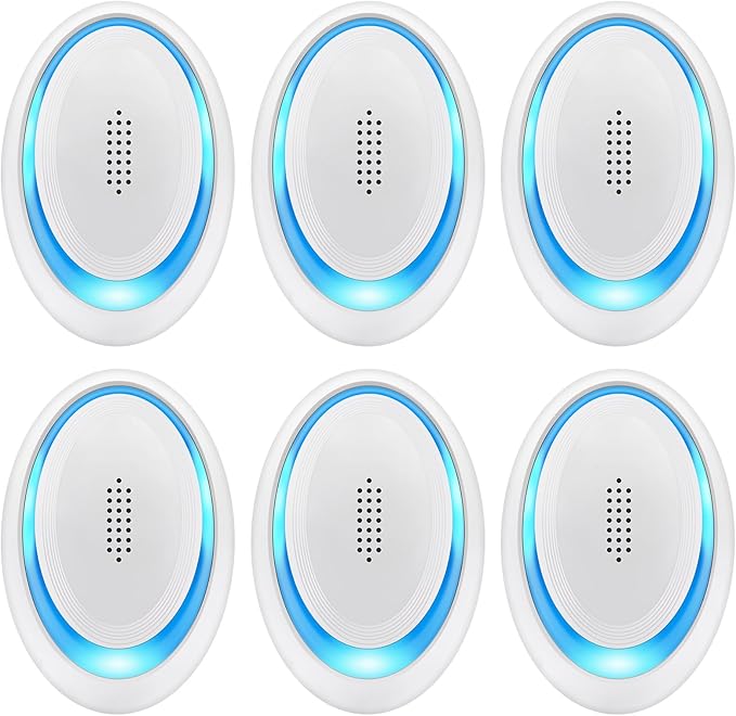 2025 Upgraded Ultrasonic Pest Repeller Indoor Ultrasonic Repellent, Mouse Repellent for Roach, Rodent, Mouse, Mosquito, Mice, Spider, Ant, Bugs Electronic Plug-in Pest Control 6 Pack (Bright White)