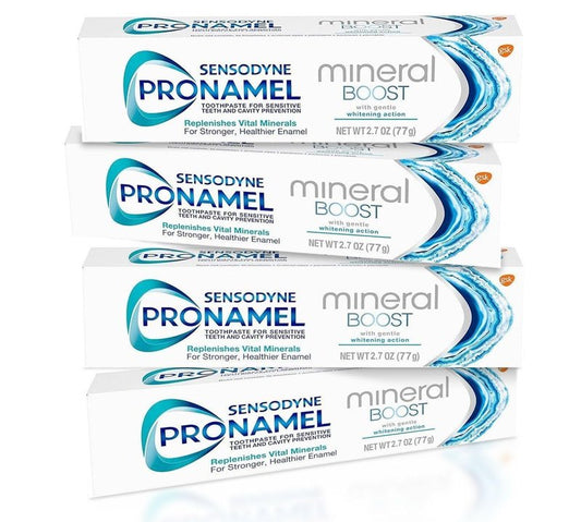 Sensodyne Pronamel Mineral Boost Enamel Toothpaste for Sensitive Teeth with Gentle Whitening Action - 2.7 Ounces (Pack of 4)