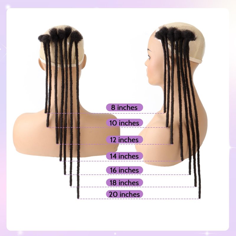 Loc Extensions Human Hair Dreadlock Extensions Human Hair Dreads Extensions for Men Women Kids Real Human Hair Locs Full Handmade Permanent Locs 0.6cm 6inch 30 Strands