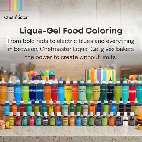 Chefmaster Burgundy Liqua-Gel® Food Coloring - Vibrant, Professional-Grade Dye for Icing & Fondant | 2.3 oz