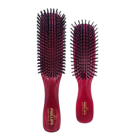 Phillips Brush Light Touch 6 Ruby Red Hair Brush and Petite-sized Combo Pack