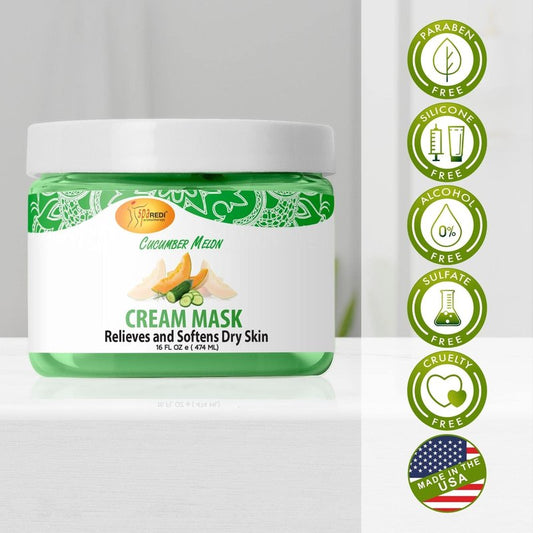 SPA REDI Body and Foot Cream Mask, Cucumber and Melon, 16 Oz - Pedicure Massage for Tired Feet and Body, Hydrating, Fresh Skin - Infused with Hyaluronic Acid, Amino Acids, Panthenol