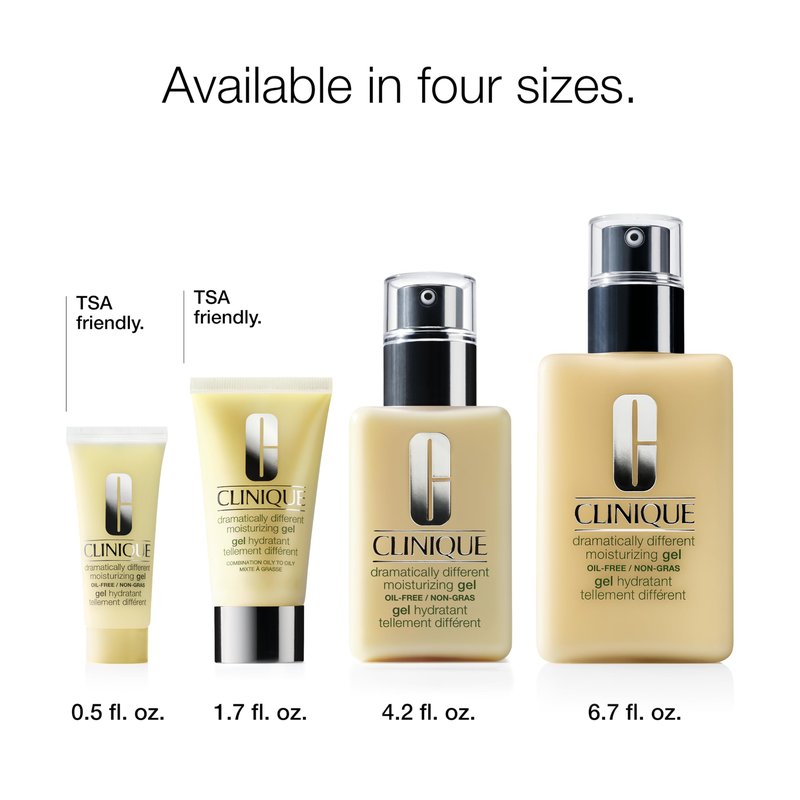 Clinique Dramatically Different Moisturizing Gel | Oil-Free Face Moisturizer For Combination Oily to Oily Skin Types | Step 1 in 3-Step Skin Care Routine, 6.7 Fl Oz