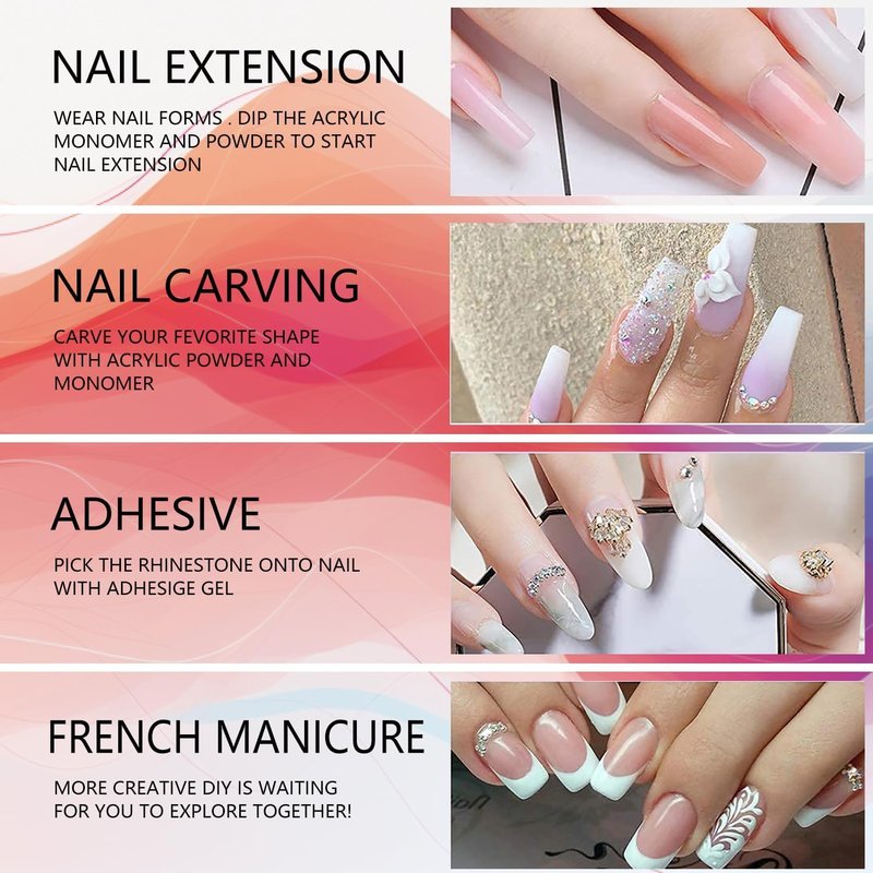 MUSILAN Monomer Acrylic Nail Liquid 150ML - Acrylic Liquid Monomer for Acrylic Powder Acrylic Nail Monomer with 3PCS Acrylic Brushes Size（8/10/14）For Acrylic Nails Extension Non-Yellowing